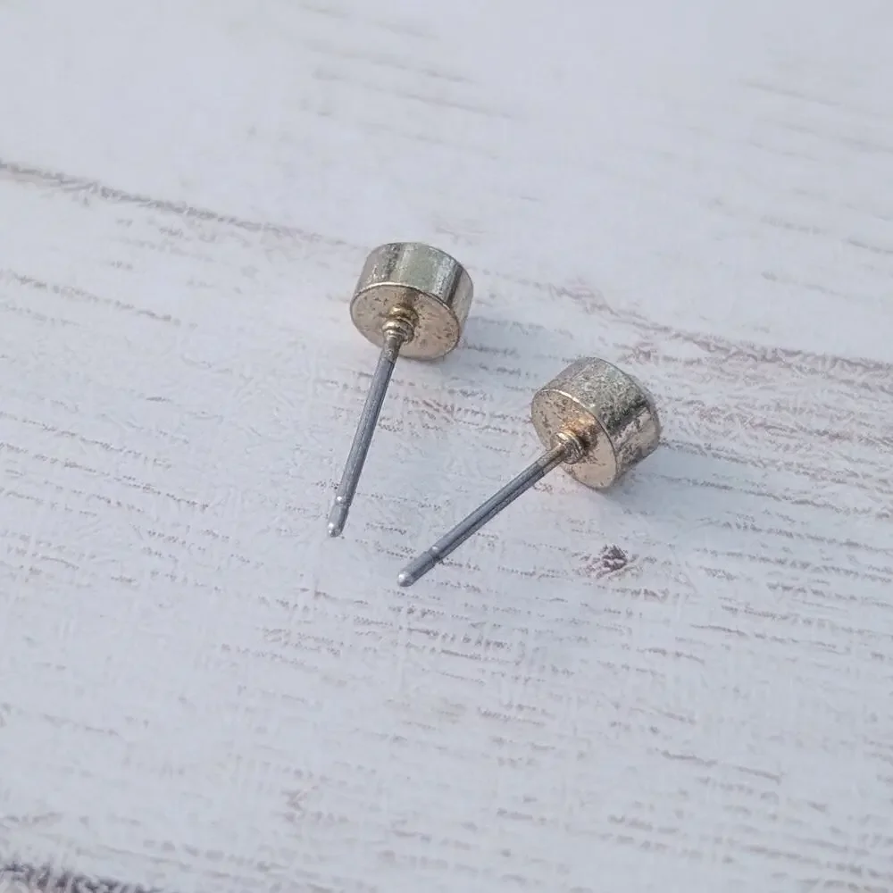 Stud Earrings - Small Clear Gem - Fair Condition